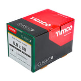 This is an image of Timco - Classic Multi-Purpose Screws - PZ - Double Countersunk - Yellow 6.0 x 60mm - (200 PCS Box) 60060CLAF