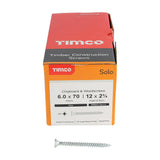 This is an image of Timco - Solo Chipboard & Woodscrews - PZ - Double Countersunk - Zinc 6.0 x 70mm - (200 PCS Box) 60070SOLOZ