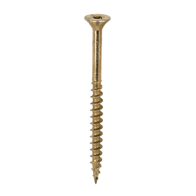 This is an image of Timco - C2 Clamp-Fix Screws - TX - Double Countersunk with Ribs - Twin-Cut - Yellow 6.0 x 80mm - (200 PCS Box) 60080C2C