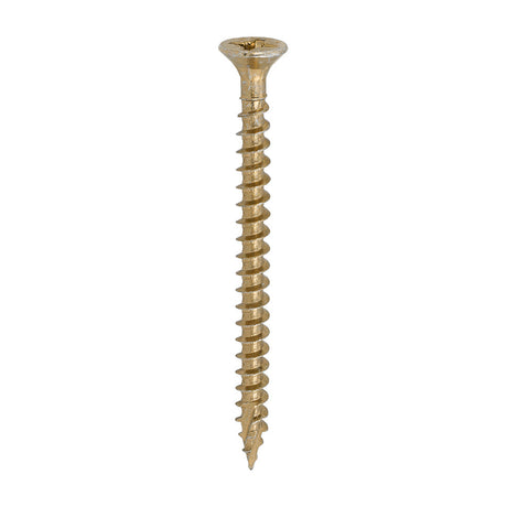 This is an image of Timco - C2 Strong-Fix Screws - PZ - Double Countersunk - Twin-Cut - Yellow 6.0 x 80mm - (200 PCS Box) 60080C2