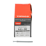 This is an image of Timco - Nylon Hammer Fixing - PZ - Zinc 6.0 x 80mm - (200 PCS Box) 60080HF
