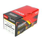This is an image of Timco - Velocity Premium Multi-Use Screws - PZ - Double Countersunk - Yellow 6.0 x 80mm - (200 PCS Box) 60080VY