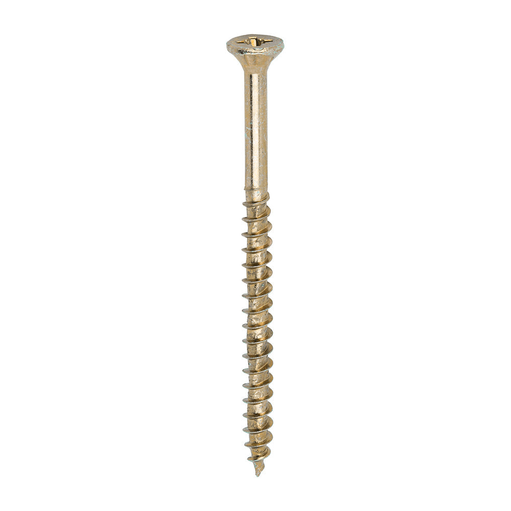 This is an image of Timco - Velocity Premium Multi-Use Screws - PZ - Double Countersunk - Yellow 6.0 x 90mm - (100 PCS Box) 60090VY