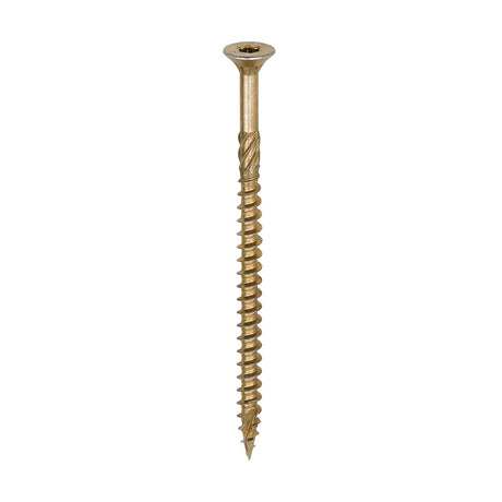 This is an image of Timco - C2 Clamp-Fix Screws - TX - Double Countersunk with Ribs - Twin-Cut - Yellow 6.0 x 100mm - (100 PCS Box) 60100C2C