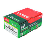 This is an image of Timco - C2 Strong-Fix Screws - PZ - Double Countersunk - Twin-Cut - Yellow 6.0 x 100mm - (100 PCS Box) 60100C2
