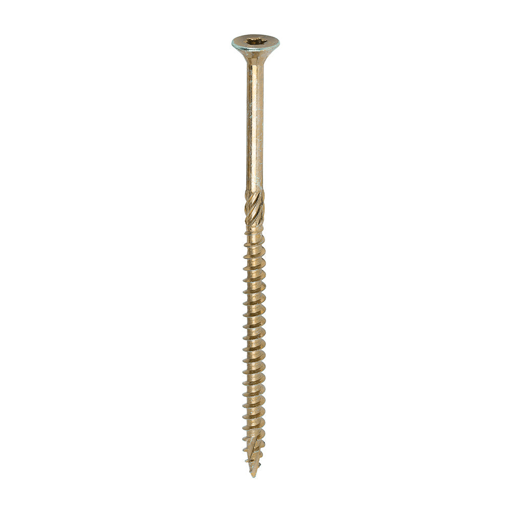 This is an image of Timco - C2 Clamp-Fix Screws - TX - Double Countersunk with Ribs - Twin-Cut - Yellow 6.0 x 120mm - (100 PCS Box) 60120C2C