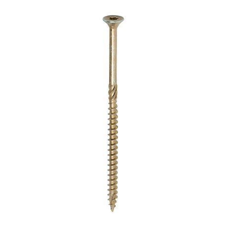 This is an image of Timco - C2 Clamp-Fix Screws - TX - Double Countersunk with Ribs - Twin-Cut - Yellow 6.0 x 120mm - (100 PCS Box) 60120C2C