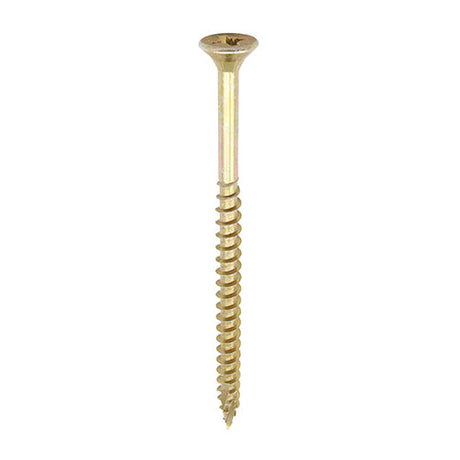 This is an image of Timco - C2 Strong-Fix Screws - PZ - Double Countersunk - Twin-Cut - Yellow 6.0 x 120mm - (100 PCS Box) 60120C2