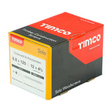This is an image of Timco - Solo Chipboard & Woodscrews - PZ - Double Countersunk - Yellow 6.0 x 120mm - (100 PCS Box) 60120SOLOC