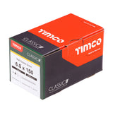 This is an image of Timco - Classic Multi-Purpose Screws - PZ - Double Countersunk - Yellow 6.0 x 150mm - (100 PCS Box) 60150CLAF