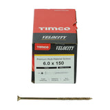 This is an image of Timco - Velocity Premium Multi-Use Screws - PZ - Double Countersunk - Yellow 6.0 x 150mm - (100 PCS Box) 60150VY