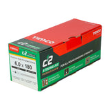 This is an image of Timco - C2 Strong-Fix Screws - PZ - Double Countersunk - Twin-Cut - Yellow 6.0 x 180mm - (100 PCS Box) 60180C2