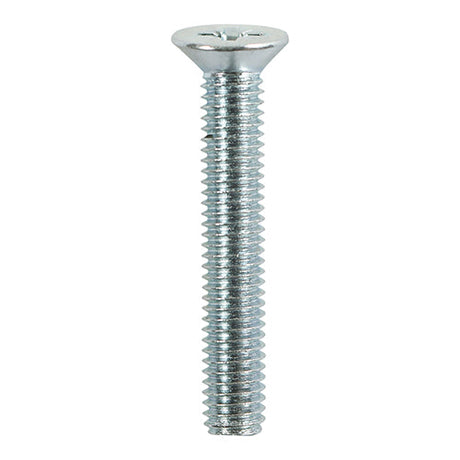 This is an image of Timco - Metric Threaded Machine Screws - PZ - Countersunk - Zinc M6 x 40mm - (100 PCS Box) 6040CPM