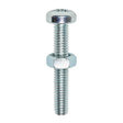 This is an image of Timco - Machine Screws - PZ - Pan & Hex Nuts - Zinc M6 x 40mm - (10 PCS TIMpac) 6040PPMHNP