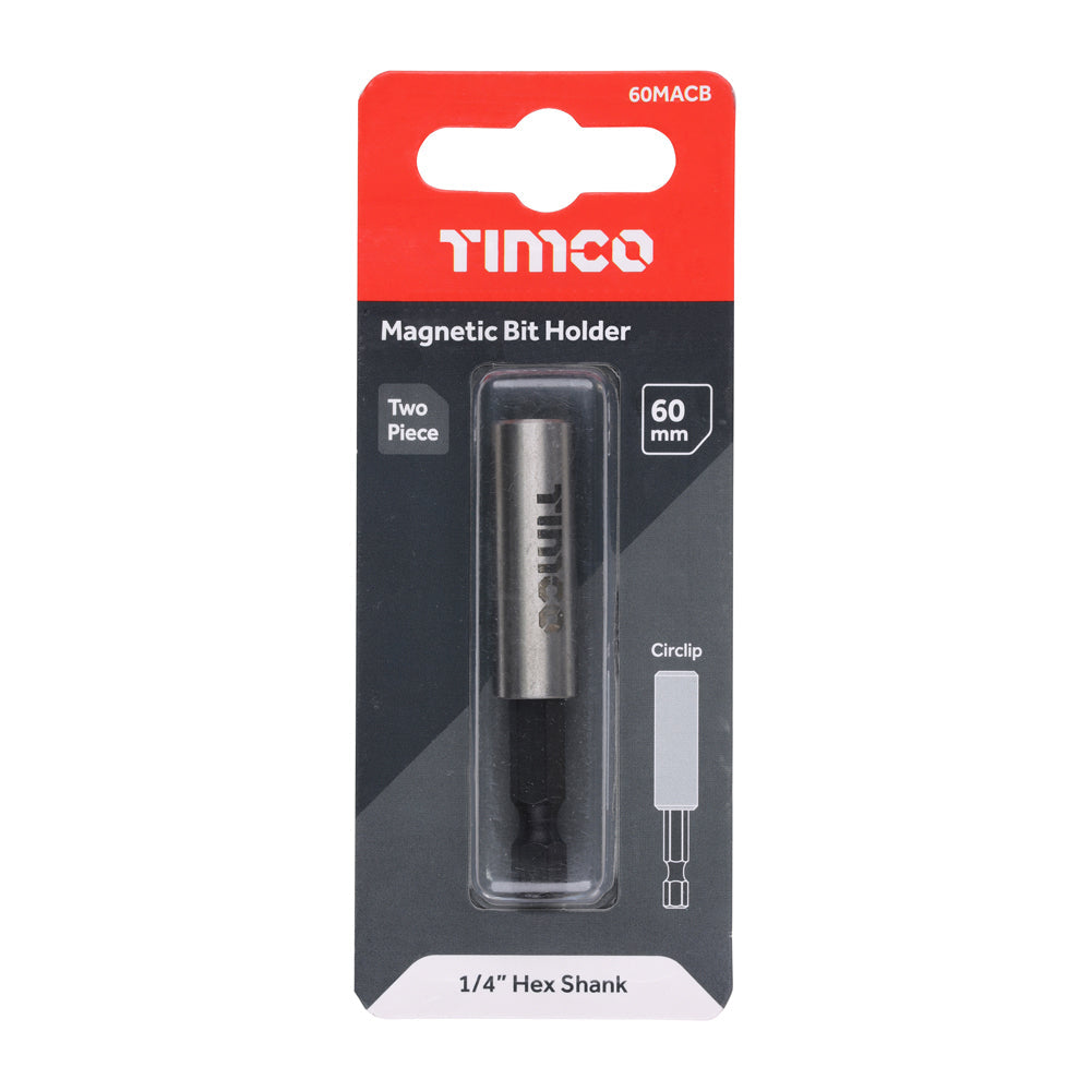 This is an image of Timco - Two Piece Magnetic Adaptor - Circlip 1/4 x 60 (1 Each Blister Pack) 60MACB