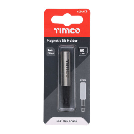 This is an image of Timco - Two Piece Magnetic Adaptor - Circlip 1/4 x 60 (1 Each Blister Pack) 60MACB