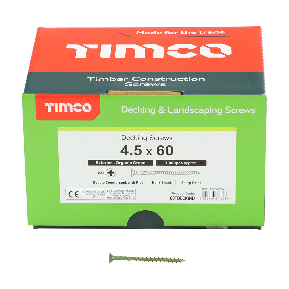This is an image of Timco - TIMCO Decking Industry Pack 4.5 x 60mm - (1000 PCS Box) 60TDECKIND