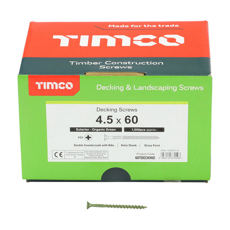 This is an image of Timco - TIMCO Decking Industry Pack 4.5 x 60mm - (1000 PCS Box) 60TDECKIND