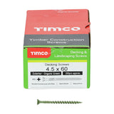 This is an image of Timco - Decking Screws - PZ - Double Countersunk - Exterior - Green 4.5 x 60mm - (200 PCS Box) 60TDECK