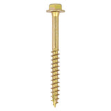 This is an image of Timco - Advanced Coach Screws - Hex Flange - Yellow 6.0 x 100mm - (100 PCS Box) 6100SCSY