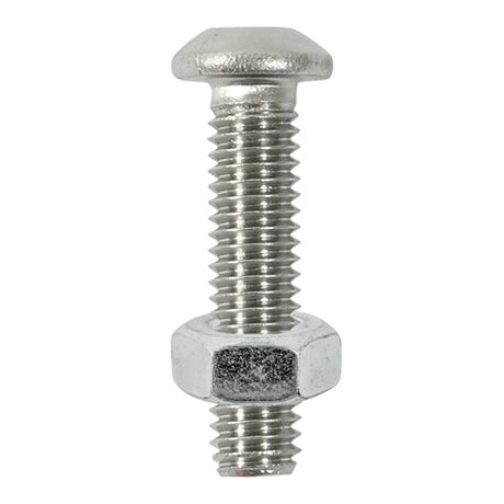 This is an image of Timco - Socket Screws & Hex Nuts - Button - Stainless Steel M6 x 20mm - (8 PCS TIMpac) 620BUTSSP