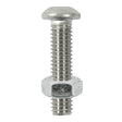 This is an image of Timco - Socket Screws & Hex Nuts - Button - Stainless Steel M6 x 30mm - (4 PCS TIMpac) 630BUTSSP