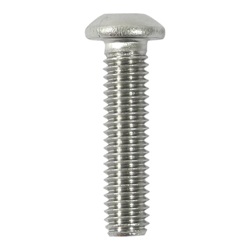 This is an image of Timco - Socket Screws - Button - A2 Stainless Steel M6 x 30mm - (10 PCS Bag) 630BUTSSX