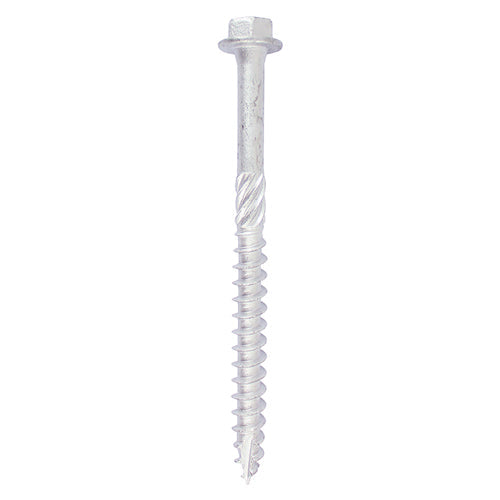 This is an image of Timco - Timber Frame Construction & Landscaping Screws - Hex - Exterior - Silver Organic 6.0 x 40mm - (10 PCS TIMbag) 640INI