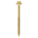 This is an image of Timco - Solo Coach Screws - Hex Flange - Yellow 6.0 x 40mm - (12 PCS TIMpac) 640SCSYP