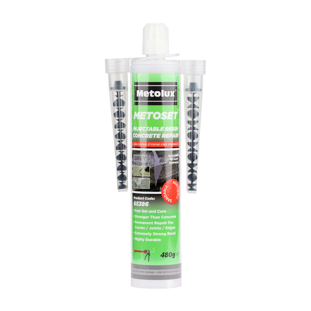 This is an image of Timco - Metoset Concrete Repair Resin - Grey 480g (1 Each Cartridge) PCS65386