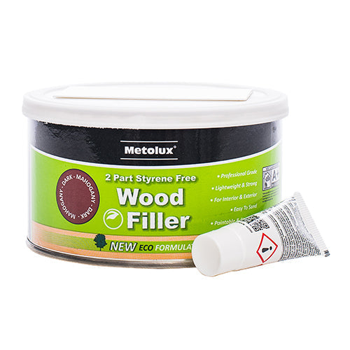 This is an image of Timco - Metolux 2 Part Styrene Free Wood Filler - White 275ml (1 Each Tin) 65431