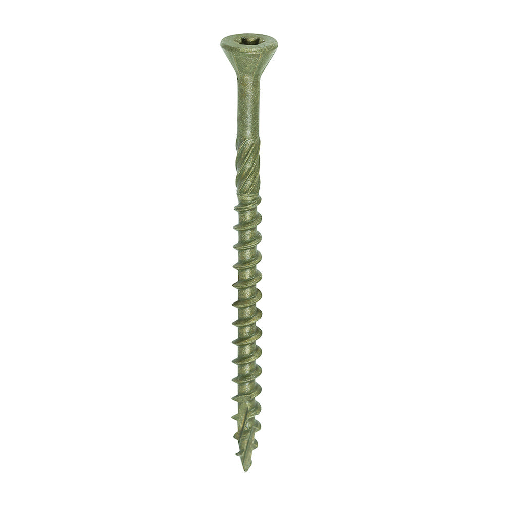 This is an image of Timco - C2 Deck-Fix Screws - TX - Countersunk with Ribs - Twin-Cut - Green 4.5 x 65mm - (250 PCS Tub) 65C2D250