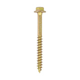 This is an image of Timco - Advanced Coach Screws - Hex Flange - Yellow 6.0 x 60mm - (110 PCS TIMbag) 660SCSYB