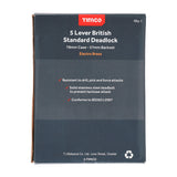 This is an image of Timco - 5 Lever British Standard Deadlock - Electro Brass 78 case / 57 backset (1 Each Box) 675157