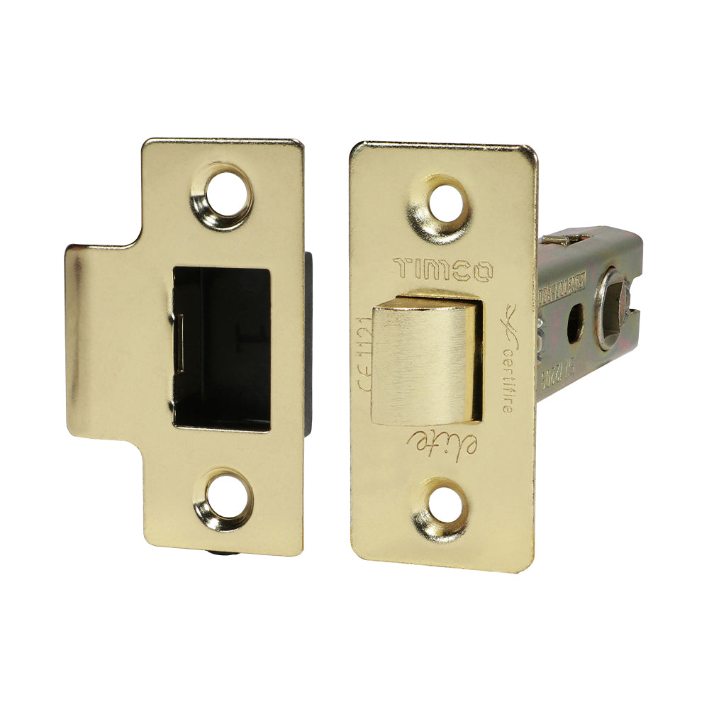 This is an image of Timco - Tubular Latch - Electro Brass 76 case / 57 backset (1 Each Plain Bag) 675555
