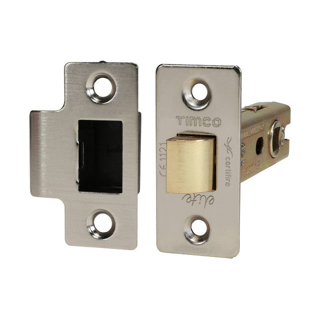 This is an image of Timco - Tubular Latch - Satin Nickel 76 case / 57 backset (1 Each Plain Bag) 675783