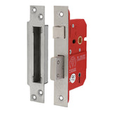 This is an image of Timco - 5 Lever British Standard CE Sashlock - Stainless Steel - Satin 66 case / 45 backset (1 Each Box) 675834