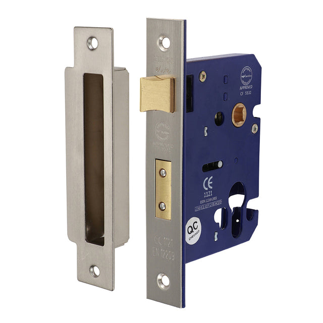 This is an image of Timco - Euro Sashlock - Satin Nickel 78 case / 56 backset (1 Each Box) 675852