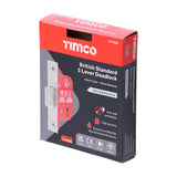 This is an image of Timco - 5 Lever British Standard CE Deadlock - Stainless Steel - Satin 66 case / 45 backset (1 Each Box) 675888