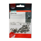 This is an image of Timco - Screw Cups - Nickel To fit 6 Gauge Screws - (60 PCS TIMpac) 6NCUPP