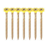 This is an image of Timco - Solo Collated Chipboard & Woodscrews - PH - Double Countersunk - Yellow 4.5 x 70mm - (500 PCS Box) 70SCOLY