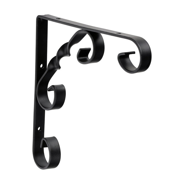 This is an image of Timco - Scroll Bracket - Black 6 x 6" 712060
