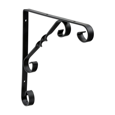 This is an image of Timco - Scroll Bracket - Black 8 x 8" 712155