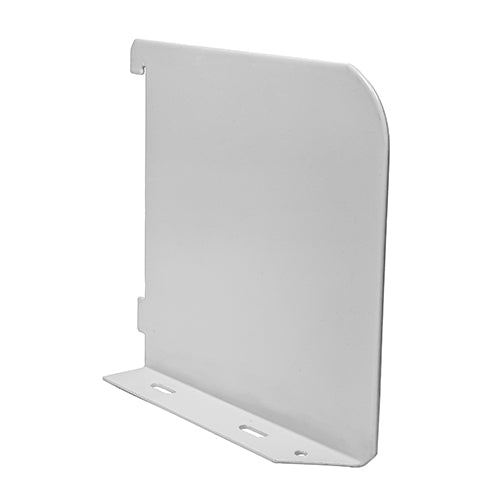 This is an image of Timco - Twin Slot Shelf End - White 150mm (1 Pairs Bag) 712300