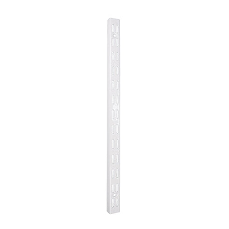 This is an image of Timco - Twin Slot Upright - White 2400mm (10 Pieces Box) 712357