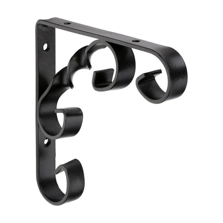 This is an image of Timco - Scroll Bracket - Black 4 x 4" 712498