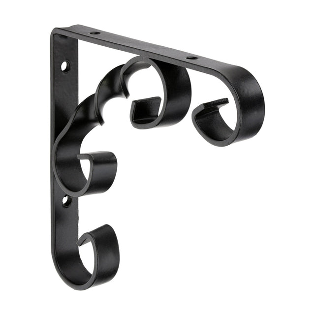 This is an image of Timco - Scroll Bracket - Black 4 x 4" 712498