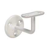 This is an image of Timco - Steel Handrail Brackets - White 63mm (2 Pieces TIMbag) 712893P