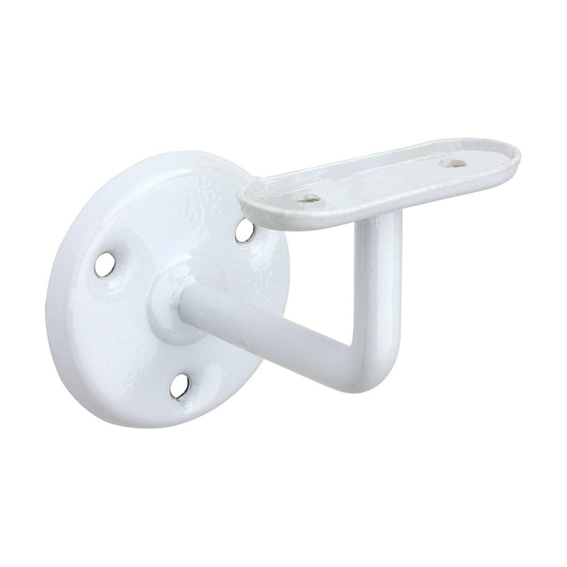 This is an image of Timco - Steel Handrail Bracket - White 63mm (1 Each Bag) 712893