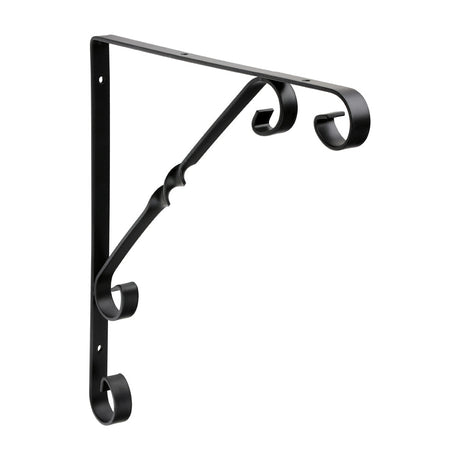 This is an image of Timco - Scroll Bracket - Black 10 x 10" 712973